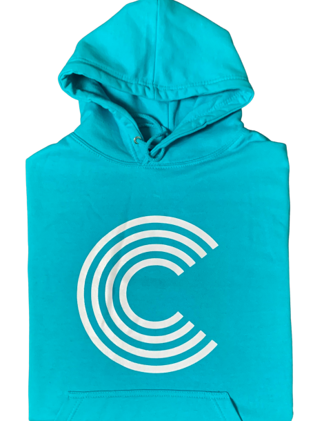 sweat capuche C   Turquoise surf